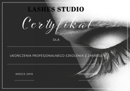 Certyfikat ukończenia kursu DARK LASHES, A4 (C17)