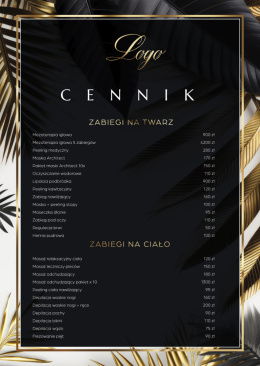 Cennik usług A4 Czarno-Złote Liście (CN35)