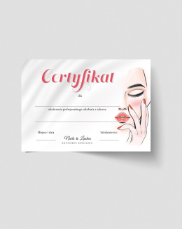 Certyfikat ukończenia kursu Beauty Face, A4 (C18)