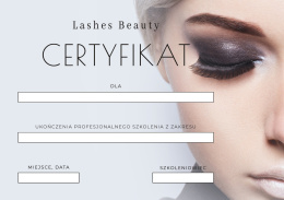 Certyfikat ukończenia kursu LASHES, A4 (C16)