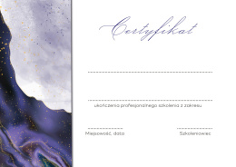 Certyfikat ukończenia kursu Purple Border, A4 (C12)