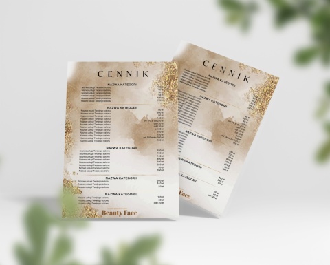 Cennik usług Złoto Beż, A4 lub A3 (CN42) Cennik usług Złoto Beż, A4 lub A3 (CN42)