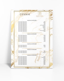 Cennik usług Złoto z białym tłem, A4 lub A3 (CN25)