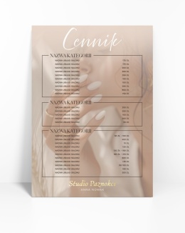 Cennik usług z kobietą w tle , A4 lub A3 (CN34)