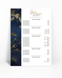 Cennik usług granatowo-złote tło, A4 lub A3 (CN9)