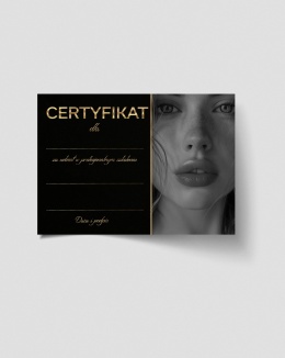 Certyfikat ukończenia kursu z twarzą koebiety, A4 (C35)