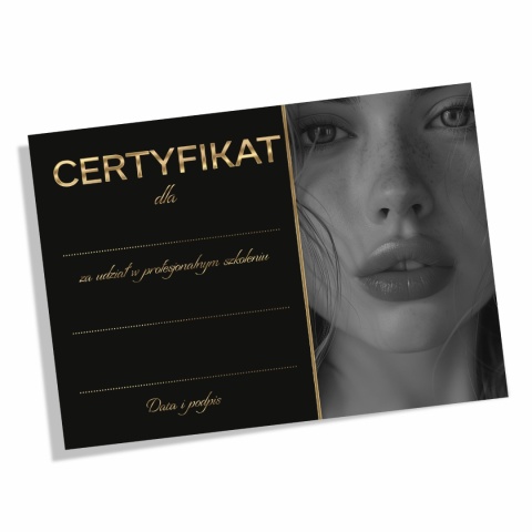 Certyfikat ukończenia kursu z twarzą koebiety, A4 (C35) Certyfikat ukończenia kursu z twarzą koebiety, A4 (C35)
