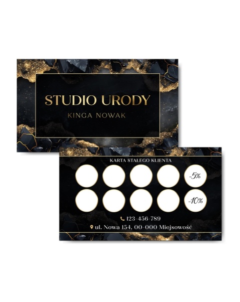 Karta klienta GRAFITOWO-ZŁOTE TŁO (KK08) Karta klienta GRAFITOWO-ZŁOTE TŁO (KK08)