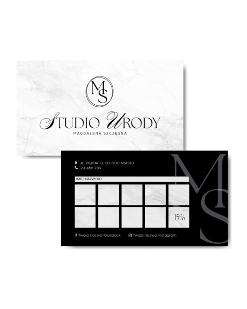 Karta klienta z ozdobnymi literami (KK03)