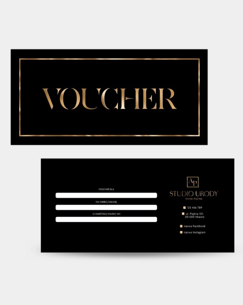 Voucher podarunkowy Czarno-Złoty (V41) Voucher podarunkowy Czarno-Złoty (V41)