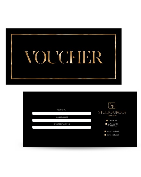 Voucher podarunkowy Czarno-Złoty (V41) Voucher podarunkowy Czarno-Złoty (V41)
