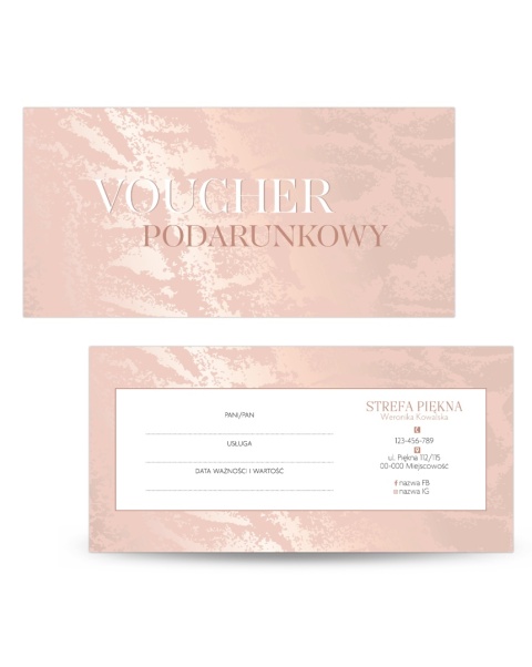 Voucher podarunkowy Pudrowo metaliczne tło (V53) Voucher podarunkowy Pudrowo metaliczne tło (V53)