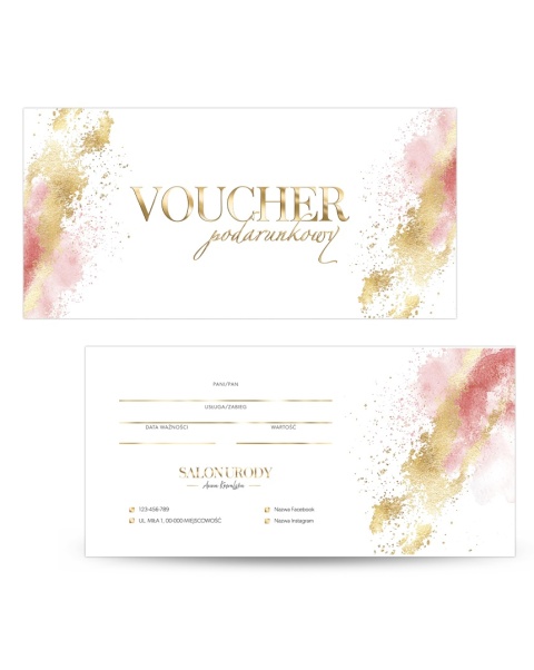 Voucher podarunkowy Różowo-złote plamki (V5)