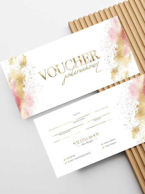 Voucher podarunkowy Różowo-złote plamki (V5)