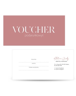 Voucher podarunkowy Różowy Minimalistyczny (V1)