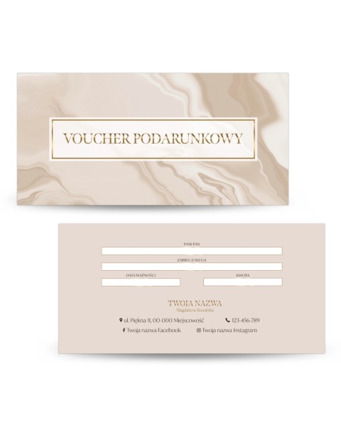 Voucher podarunkowy beżowe smugi (V15) Voucher podarunkowy beżowe smugi (V15)