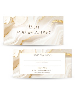 Voucher podarunkowy w beżowo-białe marmurkowe tło (V14)