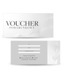 Voucher podarunkowy w odcieniach szarości z liniami (V3)