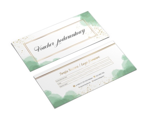 Voucher podarunkowy zielone aquarelle (V11) Voucher podarunkowy zielone aquarelle (V11)