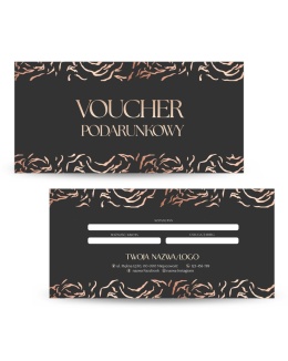 Voucher podarunkowy ze wzorkami i grafitowym tłem (V19)